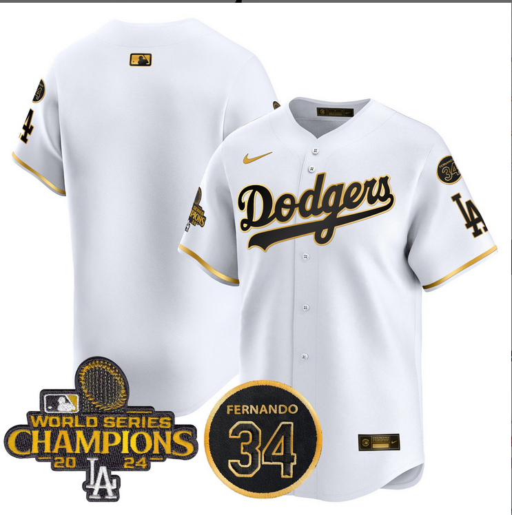 Men MLB Los Angeles Dodgers  blank white 2024 World Series Champions Patch Limited Jersey->los angeles dodgers->MLB Jersey